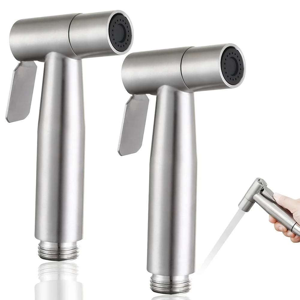 2 stainless steel toilet spray, toilet manual shower, hand-held spray, advanced spray, toilet water-saving shower head.