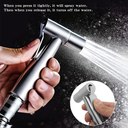 2 stainless steel toilet spray, toilet manual shower, hand-held spray, advanced spray, toilet water-saving shower head.