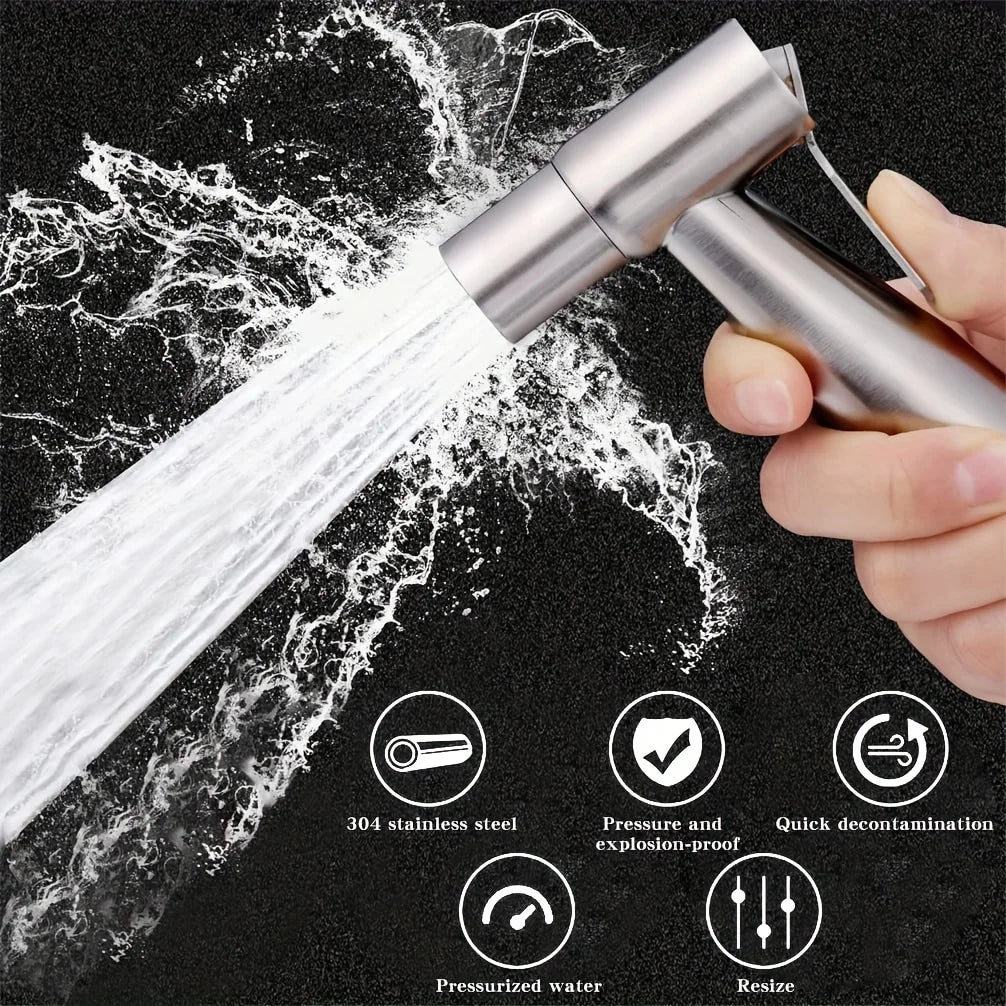 2 stainless steel toilet spray, toilet manual shower, hand-held spray, advanced spray, toilet water-saving shower head.